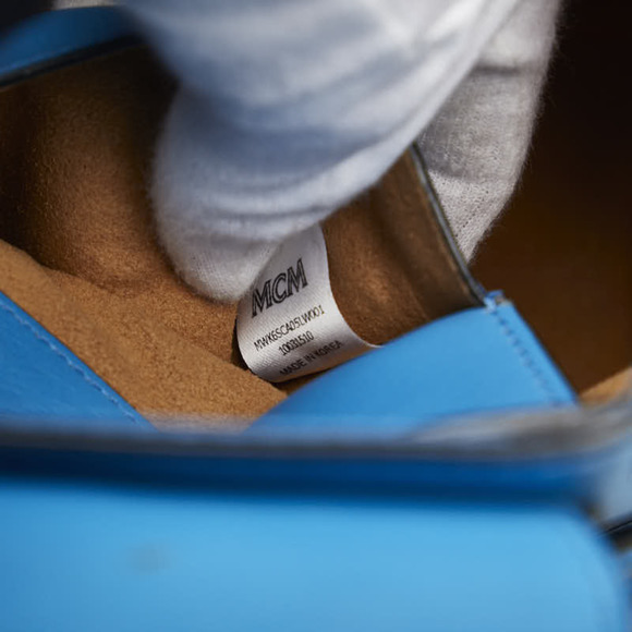 MCM Visetos Backpack Light Blue PVC Leather Women's - Picture 10 of 10